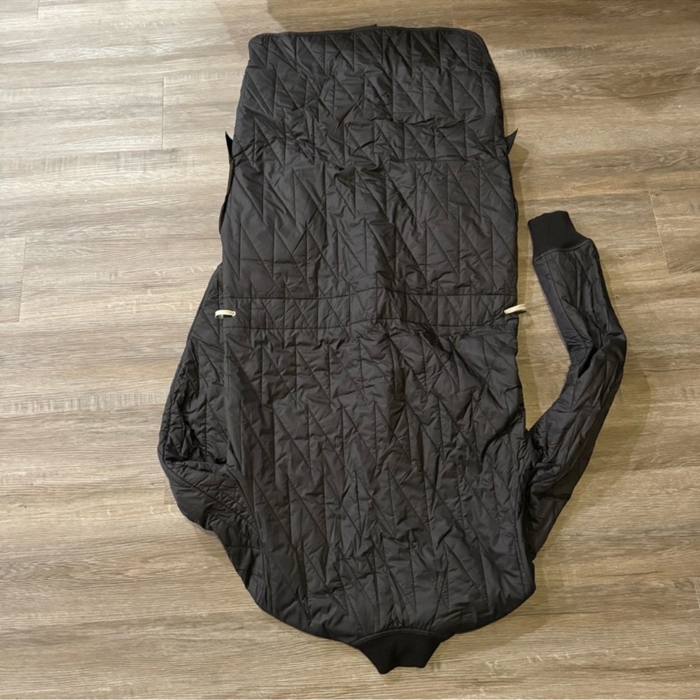 Rick Owens Quilted Flight Black Brown Long Jacket Coat - Picture 6 of 9